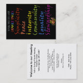 Quaker Specices - welkomstkaart Visitekaartje (Voorkant / Achterkant)