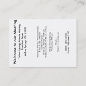 Quaker Specices - welkomstkaart Visitekaartje (Achterkant)