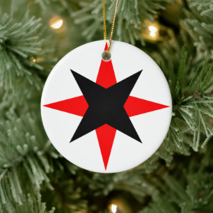 Quaker Star Keramisch Ornament