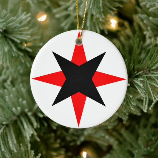 Quaker Star Keramisch Ornament (Boom)