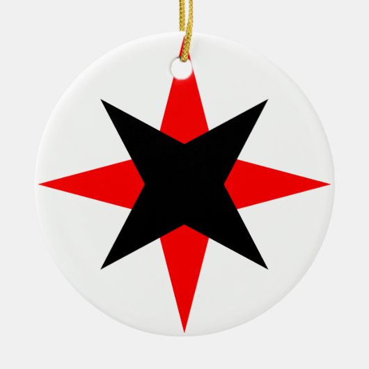 Quaker Star Keramisch Ornament (Voorkant)