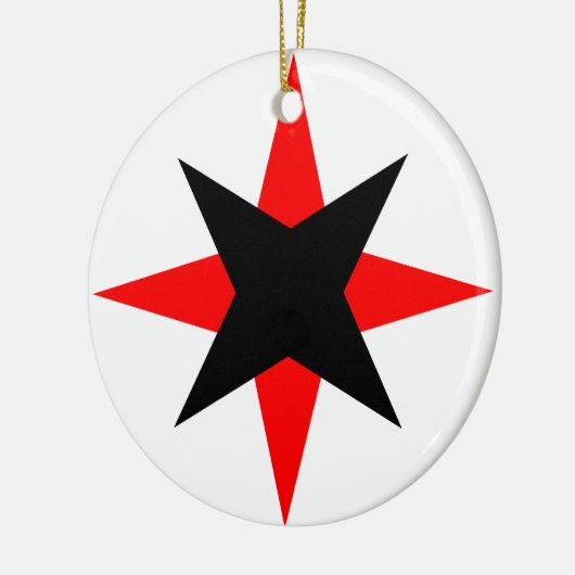 Quaker Star Keramisch Ornament (Links)