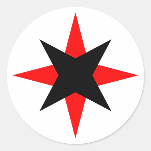 Quaker Star Ronde Sticker (Voorkant)