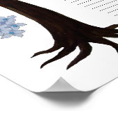 Quaker Wedding 60 gasten, blauwe boom of Life Poster (Hoek)