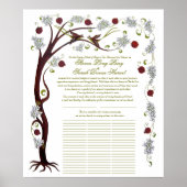 Quaker Wedding Tree of Life (60 gasten) portret Poster (Voorkant)