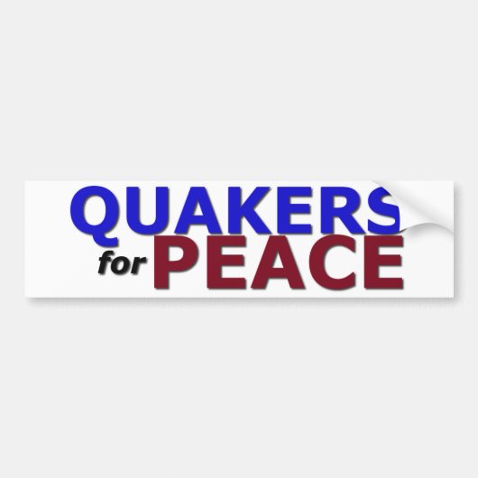 Quakers for Peace Bumpersticker (Voorkant)