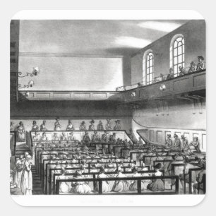Quakers Meeting, van Ackermann Vierkante Sticker