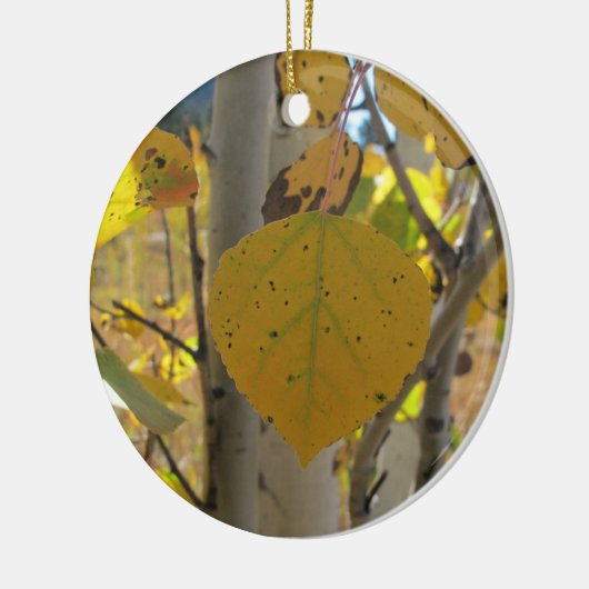 Quaking Aspen Leaf Keramisch Ornament (Links)