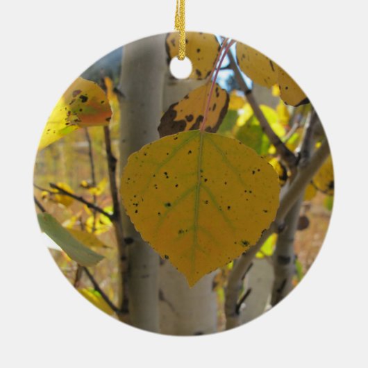 Quaking Aspen Leaf Keramisch Ornament (Achterkant)