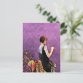 QUALIDA, MODE 1920 in PLUM en GOLD Briefkaart (Staand voorkant)