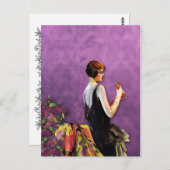 QUALIDA, MODE 1920 in PLUM en GOLD Briefkaart (Voorkant / Achterkant)