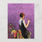 QUALIDA, MODE 1920 in PLUM en GOLD Briefkaart (Voorkant)