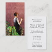 Qualida, Mode van 1920 in Groen en Roos Visitekaartje (Voorkant / Achterkant)