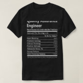 Quality Assurance Engineer T- Voedingswaarde en on T-shirt (Design voorkant)