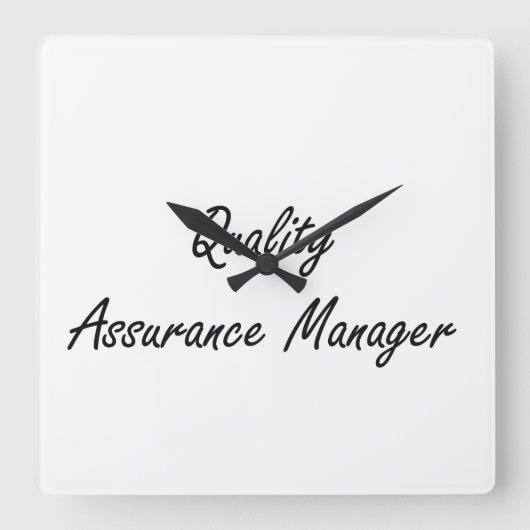 Quality Assurance Manager Artististic Job Design Vierkante Klok (Voorkant)