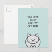 Quality Cat Time Briefkaart (Voorkant / Achterkant)
