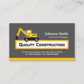 Quality Construction Company — Elegant Yellow Visitekaartje (Voorkant)