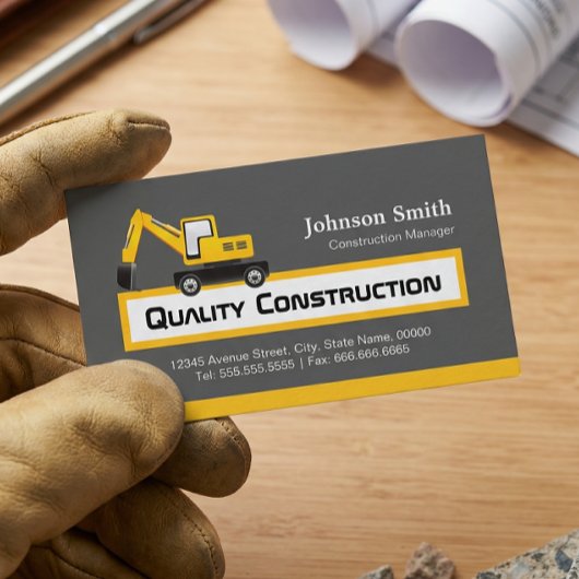 Quality Construction Company — Elegant Yellow Visitekaartje