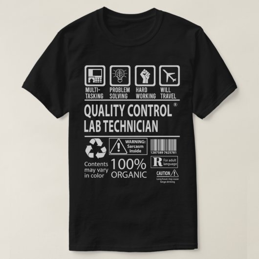 Quality Control Lab-technicus MultiTasking-certifi T-shirt (Design voorkant)