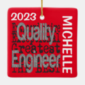 Quality Engineer Extraordinaire CUSTOM Keramisch Ornament (Achterkant)