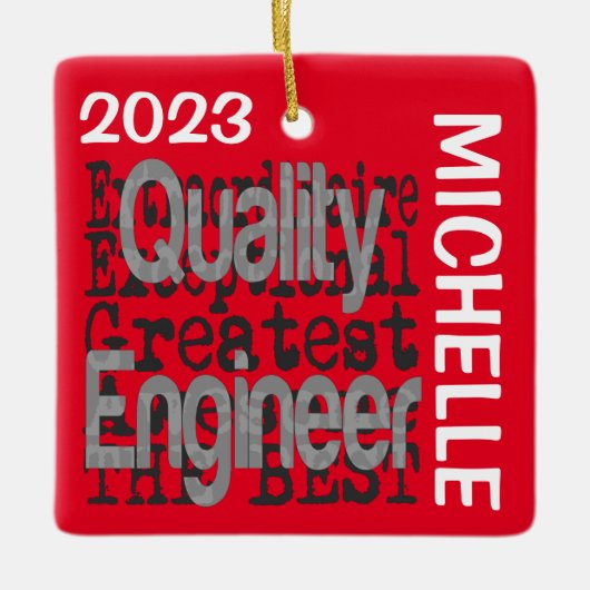 Quality Engineer Extraordinaire CUSTOM Keramisch Ornament (Voorkant)