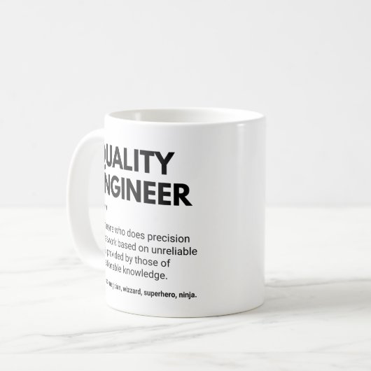 Quality Engineer Funny Definition Koffiemok (Voorkant links)