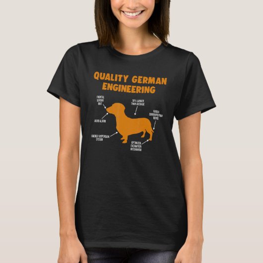 Quality German Engineering Wiener Dachshund Dog EN T-shirt (Voorkant)