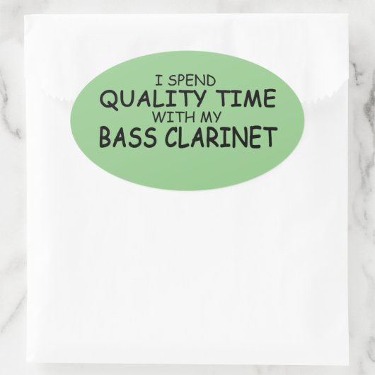 Quality Time Bass Clarinet Oval Sticker (Tas)