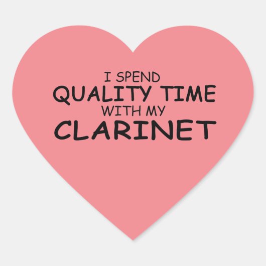 Quality Time Clarinet Heart Sticker (Voorkant)