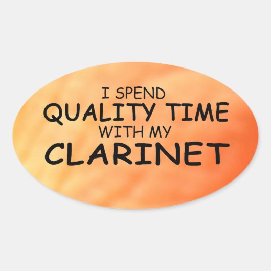 Quality Time Clarinet Oval Sticker (Voorkant)