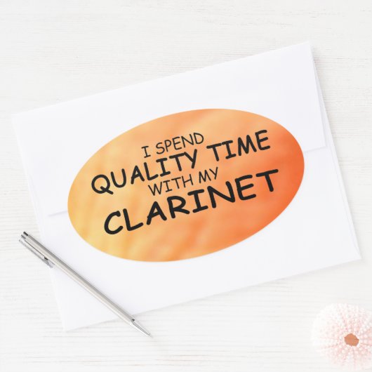 Quality Time Clarinet Oval Sticker (Envelop)