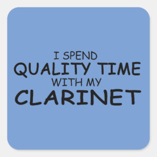 Quality Time Clarinet Square Sticker