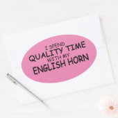 Quality Time English Horn Oval Sticker (Envelop)