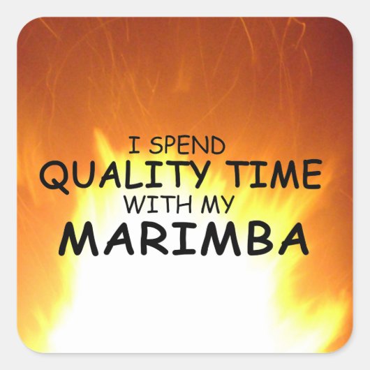 Quality Time Marimba Square Sticker (Voorkant)