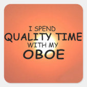 Quality Time Oboe Square Sticker (Voorkant)