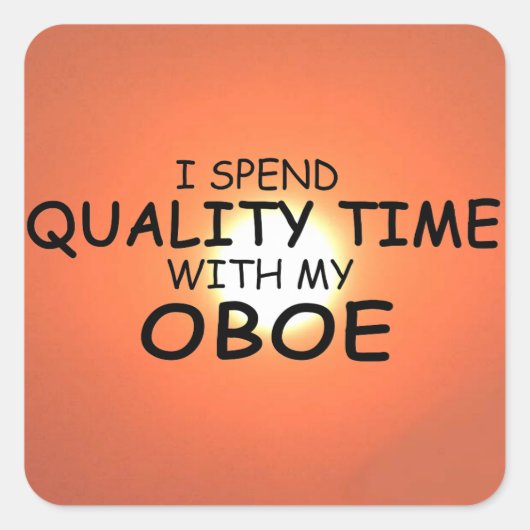 Quality Time Oboe Square Sticker (Voorkant)