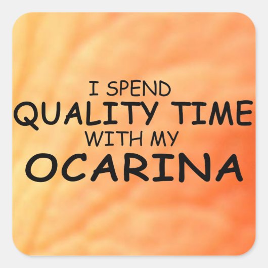 Quality Time Ocarina Square Sticker (Voorkant)