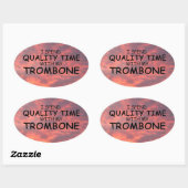 Quality Time Trombone Oval Sticker (Vel)