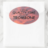 Quality Time Trombone Oval Sticker (Tas)
