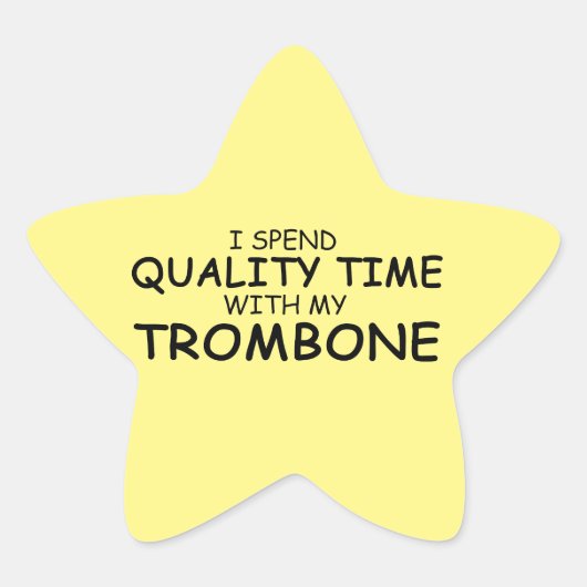 Quality Time Trombone Star-Sticker Ster Sticker (Voorkant)