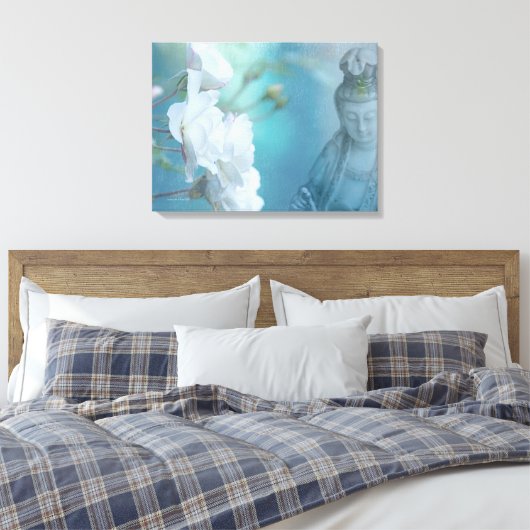 Quan Yin, 24 inch x 18 inch - MEDIUM Canvas Afdruk (Insitu (Slaapkamer))