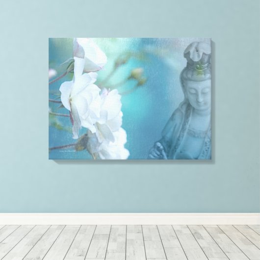 Quan Yin, 24 inch x 18 inch - MEDIUM Canvas Afdruk (Insitu (Houten vloer))
