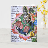 Quan Yin God/Godin van Compassie Kaart (Gele Bloem)