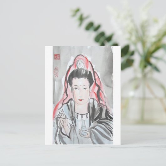 Quan Yin Goddess of Compassion Briefkaart (Staand voorkant)