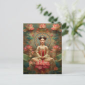 Quan Yin Godin van Mededogen Hoogfrequente Kunst Briefkaart (Staand voorkant)