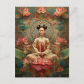 Quan Yin Godin van Mededogen Hoogfrequente Kunst Briefkaart (Voorkant)