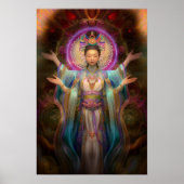 Quan Yin Kleurrijke Visionaire Godin Kunst Poster (Voorkant)