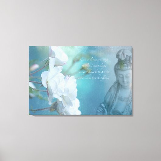 Quan Yin, serenity quote, 36 x 24 inch - GROOT Canvas Afdruk (Voorkant)