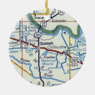 Quanah Texas Map Keramisch Ornament
