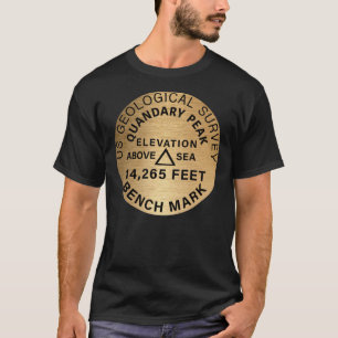 Quandary Peak Bench Mark 14er Fourteener 14ers Roc T-shirt